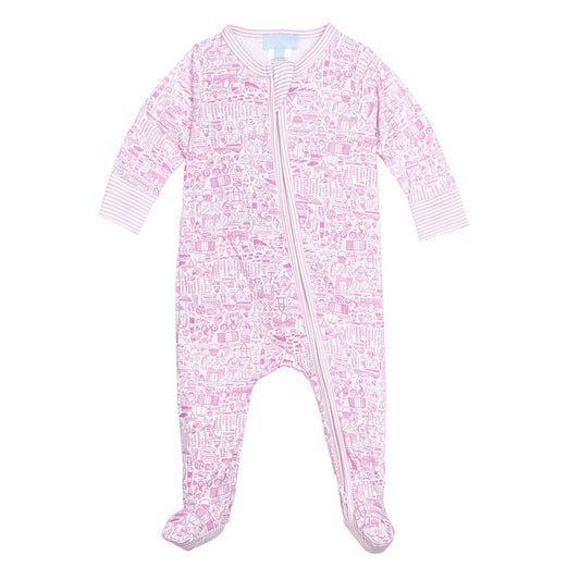 Nantucket Zip Baby Romper- Peony Pink|4953