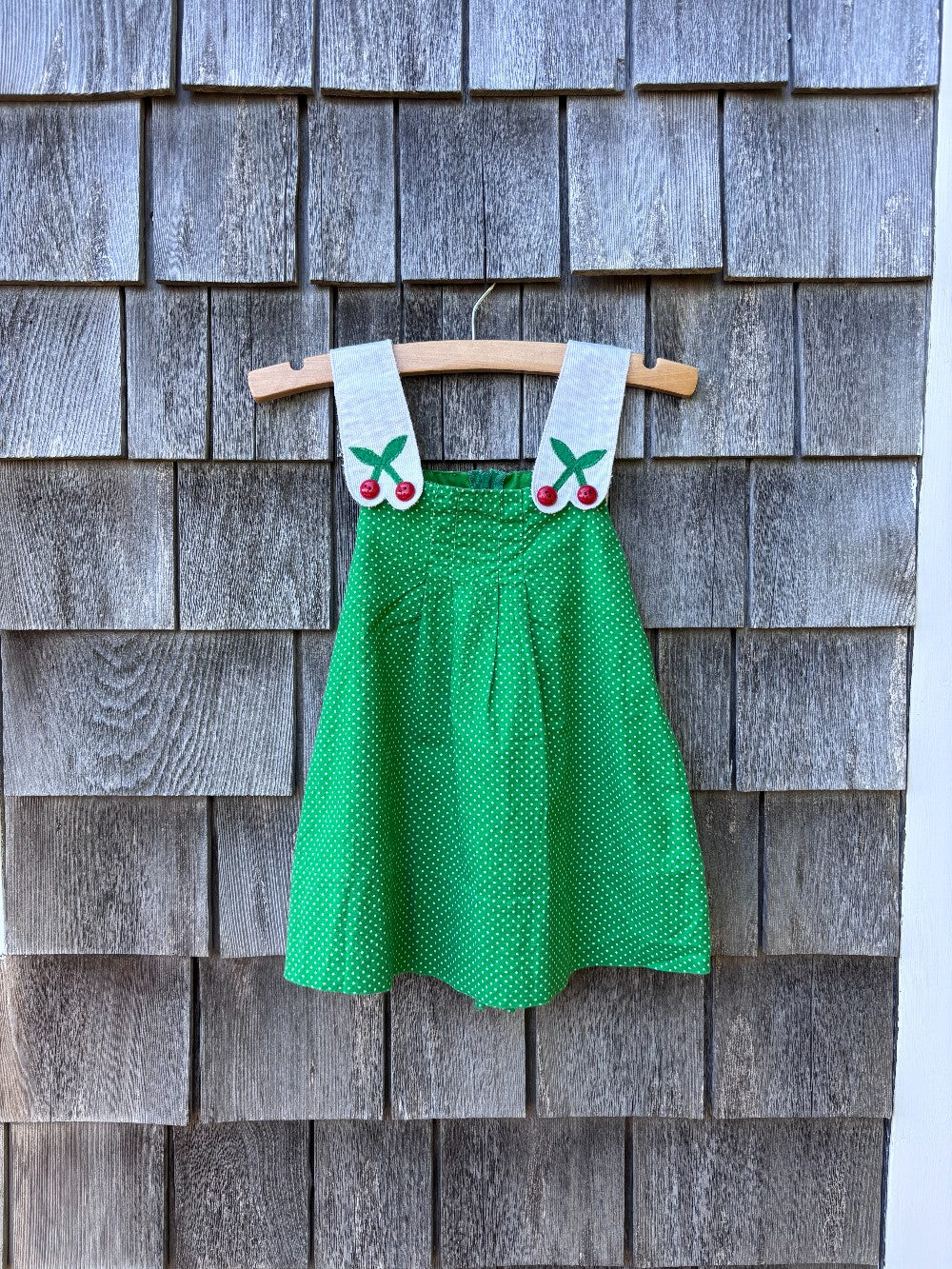 Green Polka Dot Cherry Dress|11816