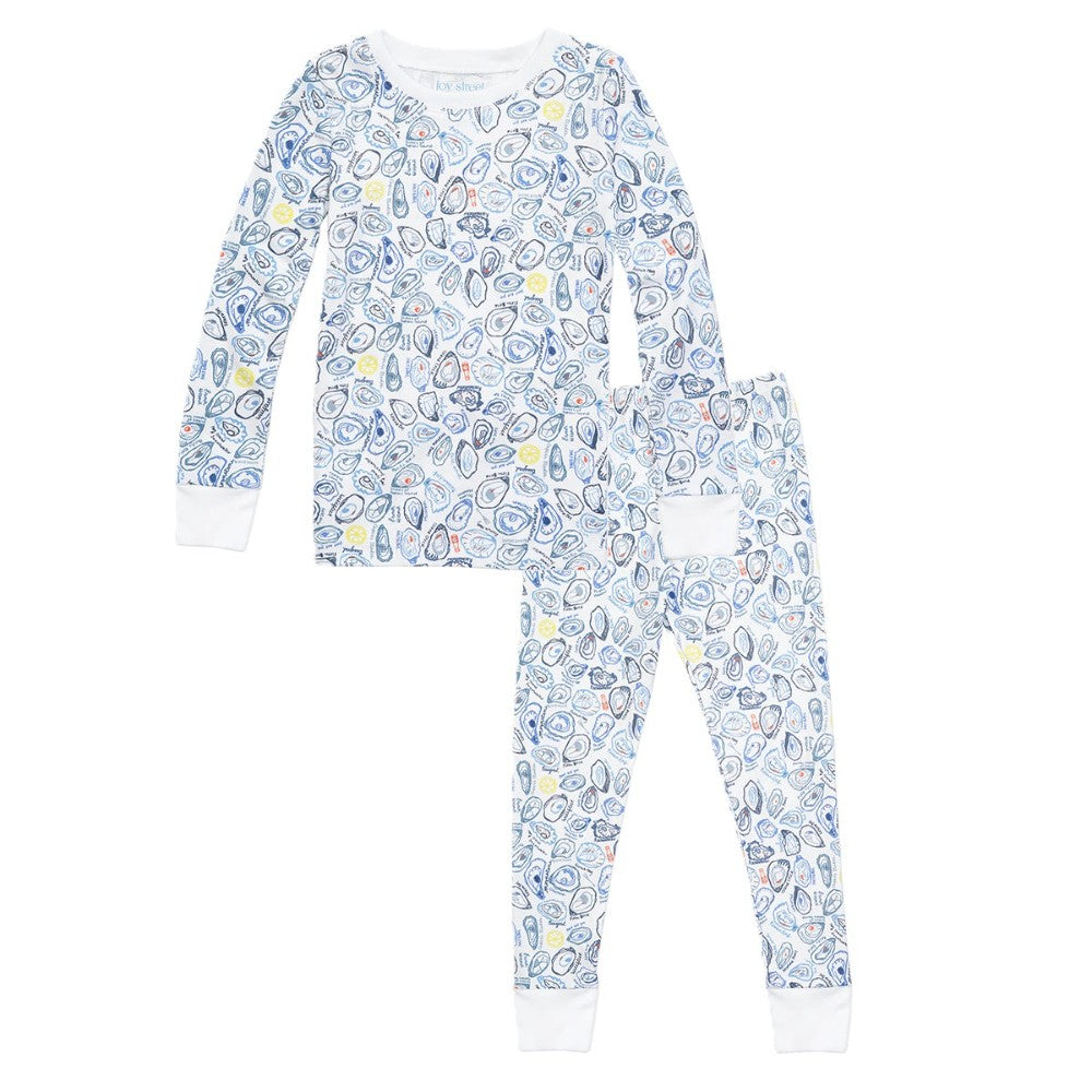 Oysters Two Piece Kids Pajamas - Pearl Blue|7371