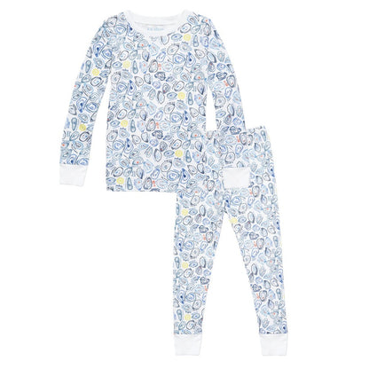 Oysters Two Piece Kids Pajamas - Pearl Blue|7371