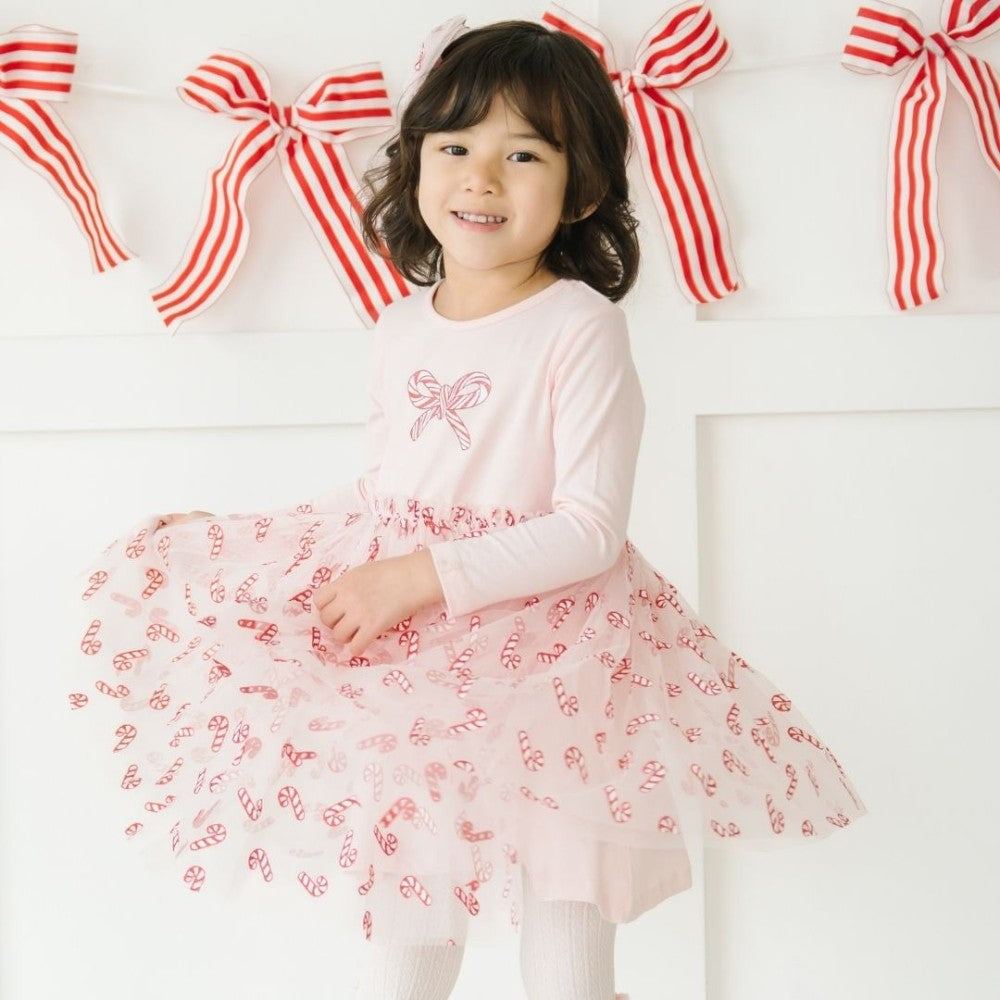 Candy Cane Confetti Christmas L/S Tutu Dress|10662