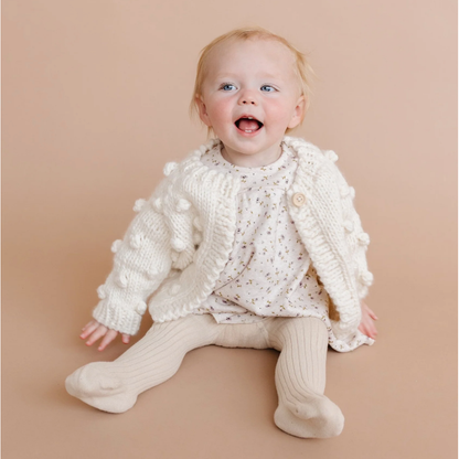 Cream Popcorn Cardigan|6054