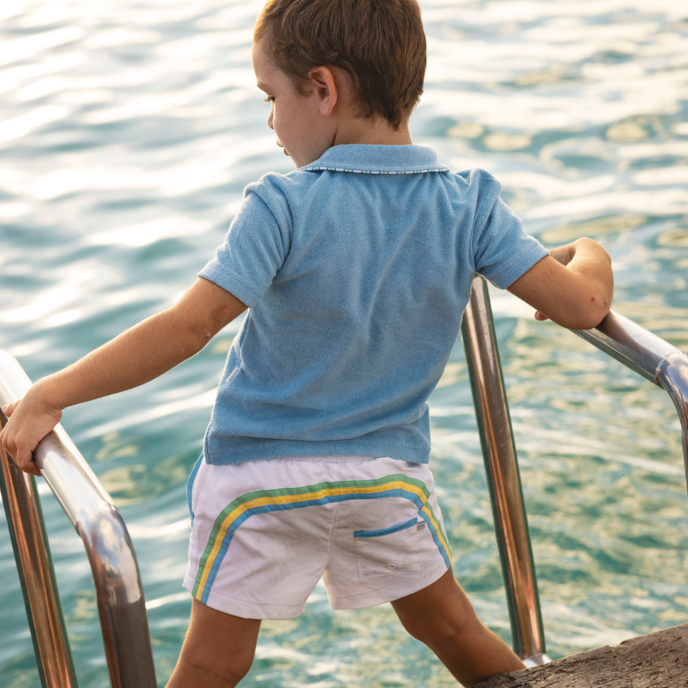 Boys le marin blue french terry polo|11413