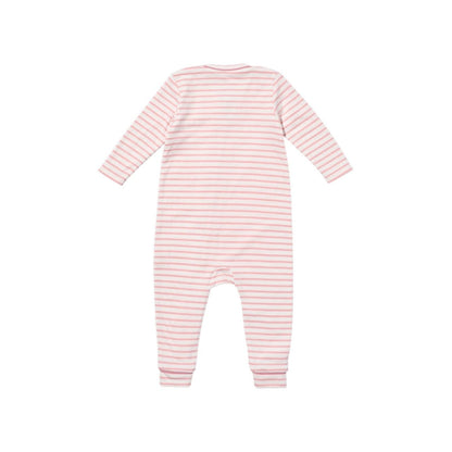 Ziggy Zip Romper, Dusty Rose Mini Stripe|10770