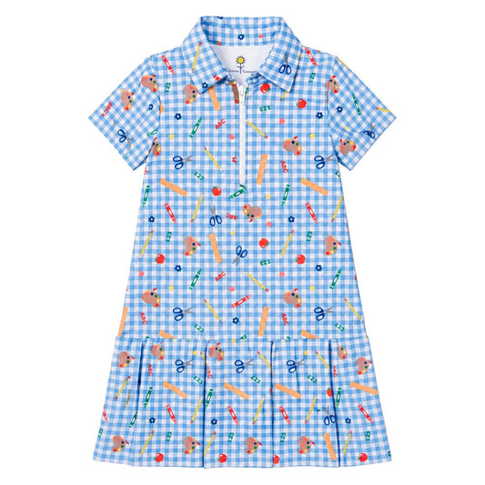 School Print Performance Knit Dress|12897