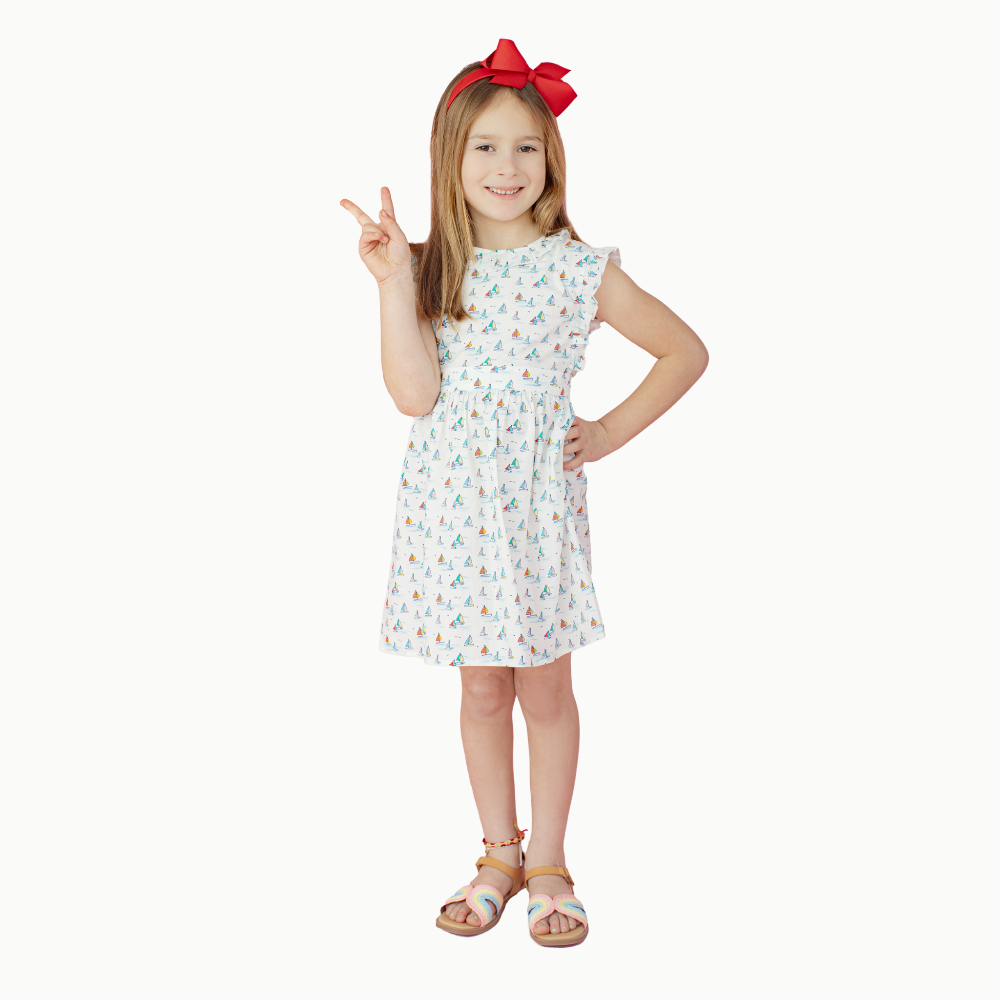 Ruffle Sundress in Sailboats|11268