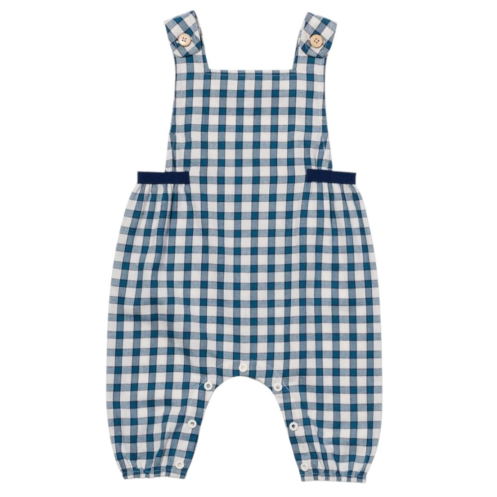 Scout Baby Overall, Blue Picnic Check|9058