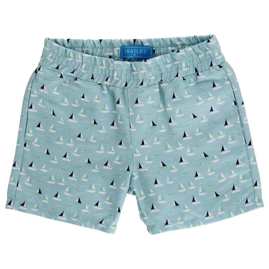 Seaside Pull on Short - Sailboats|11563