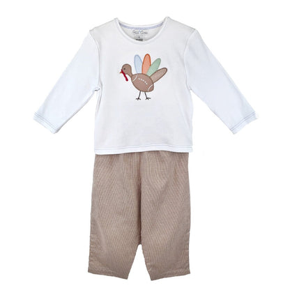 Football Turkey Applique Top & Pant Set|13286