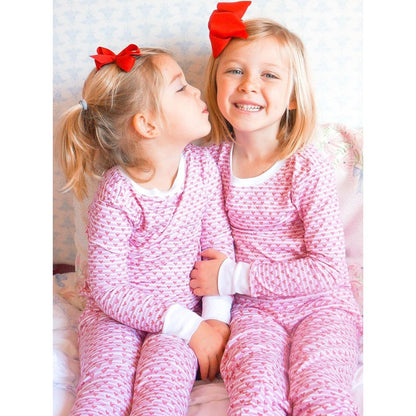 Sailor Hearts Two Piece Kids Pajamas Pink|8846