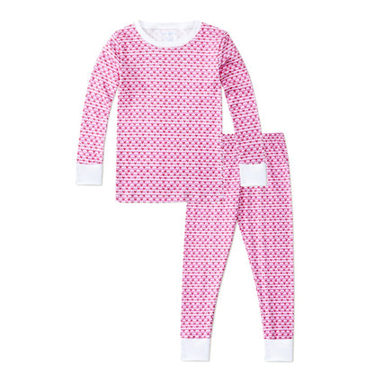 Sailor Hearts Two Piece Kids Pajamas Pink|8845