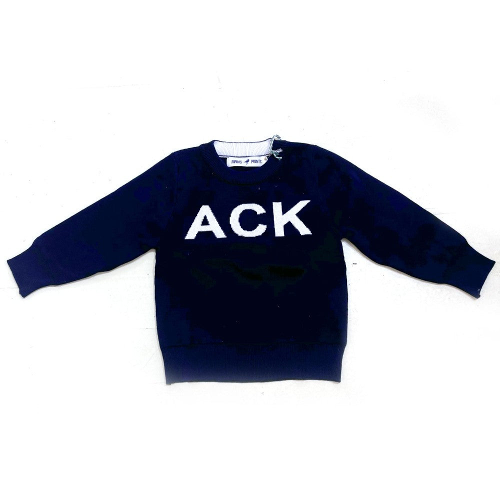 Navy ACK Crewneck Sweater|7990