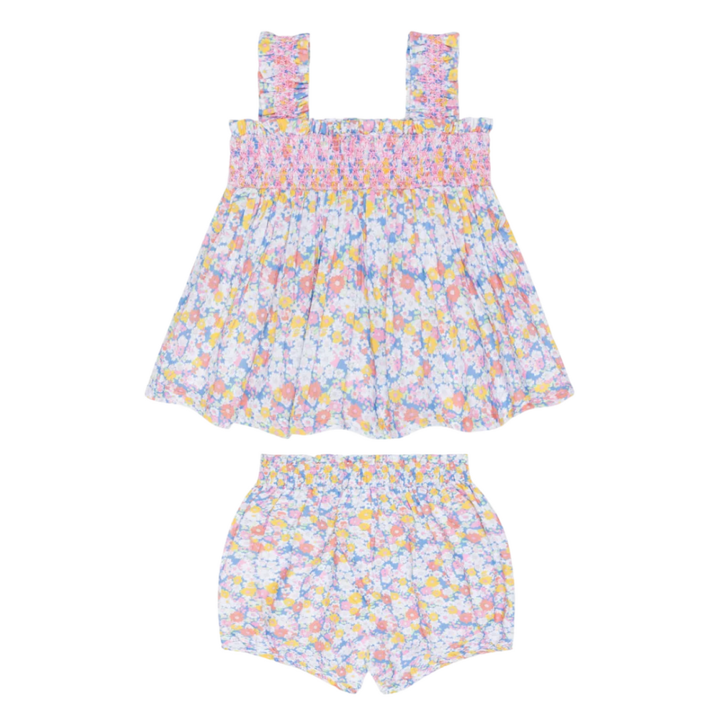 baby girls jasmine blossom smocked top and bloomer|11410