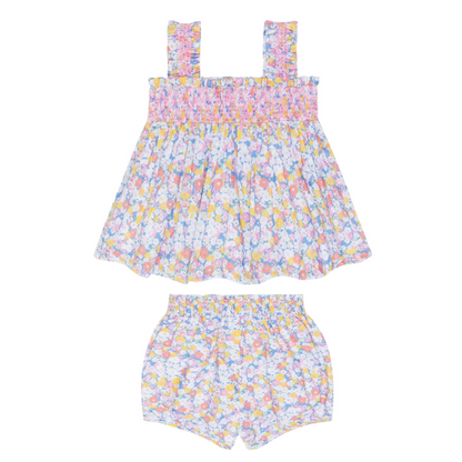 baby girls jasmine blossom smocked top and bloomer|11410