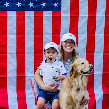 Women's American Flag Bow Baseball Hat- white|8307