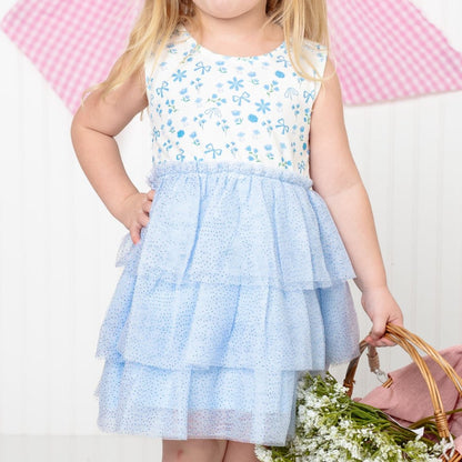 Sky Floral Tank Tutu Dress|11256