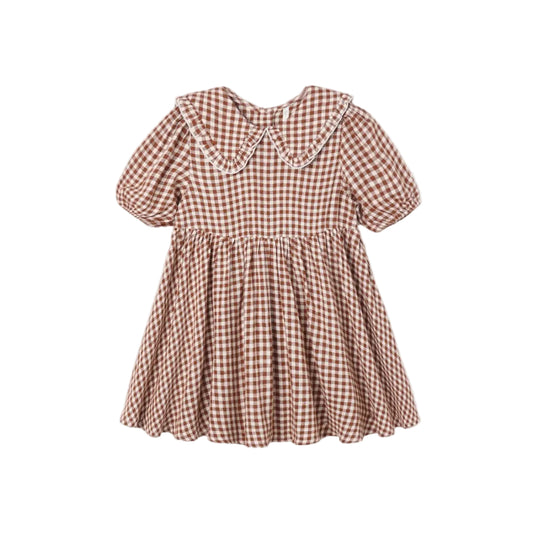 Camille Dress Brick Check|13002
