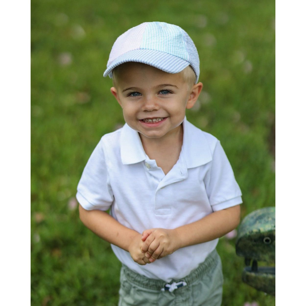 Boys' Multicolor Seersucker Baseball Hat- multi|8141