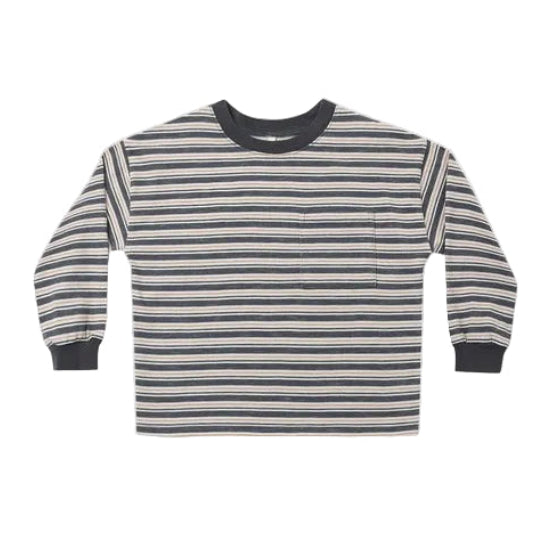 Relaxed Long Sleeve Tee Blue Stripe|12065
