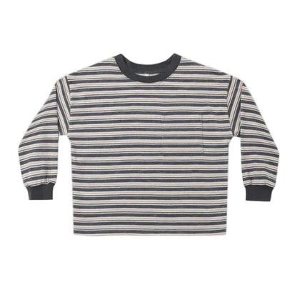 Relaxed Long Sleeve Tee Blue Stripe|12065