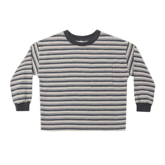 Relaxed Long Sleeve Tee Blue Stripe|12065