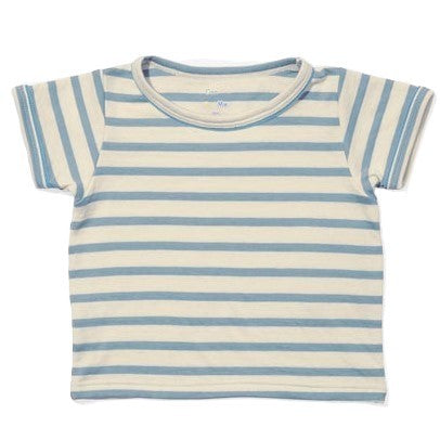 Willie Baby T-Shirt, Dusty Blue Sport Stripe|7596