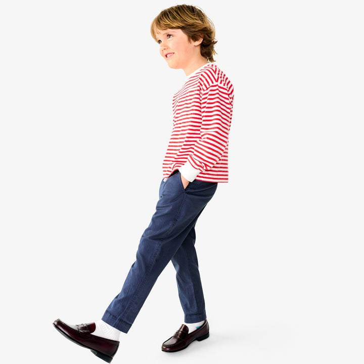 Long Sleeve Easy Stripe Tee | Ivory Lollipop Stripe|5084