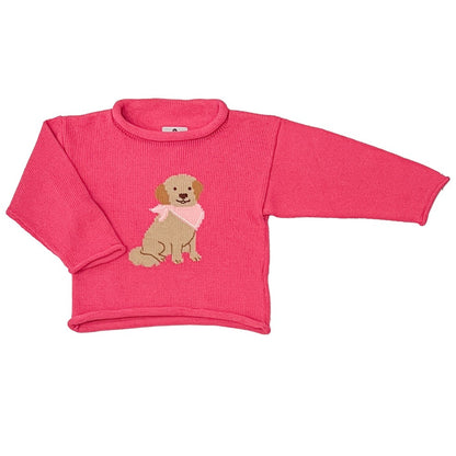 Goldie The Retriever Roll Neck Sweater-Hot Pink|12824