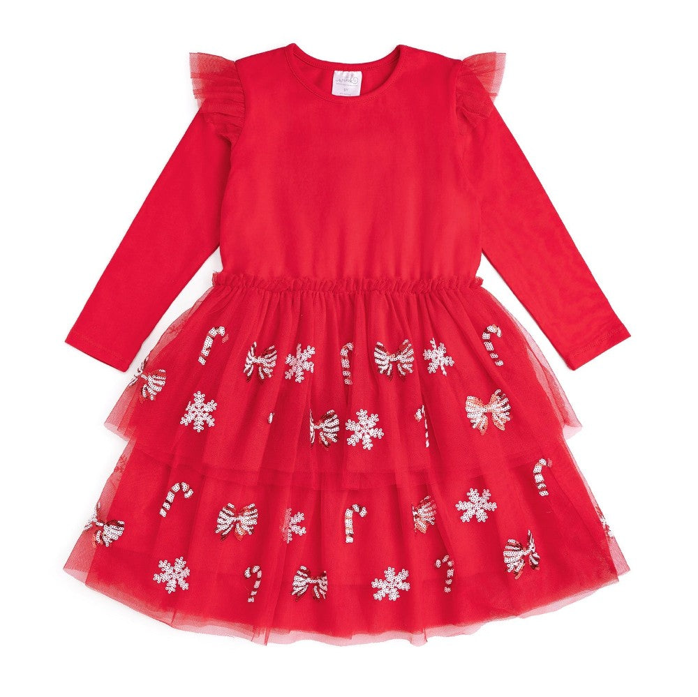 Peppermint Swirl Christmas LS Tutu Dress|13235