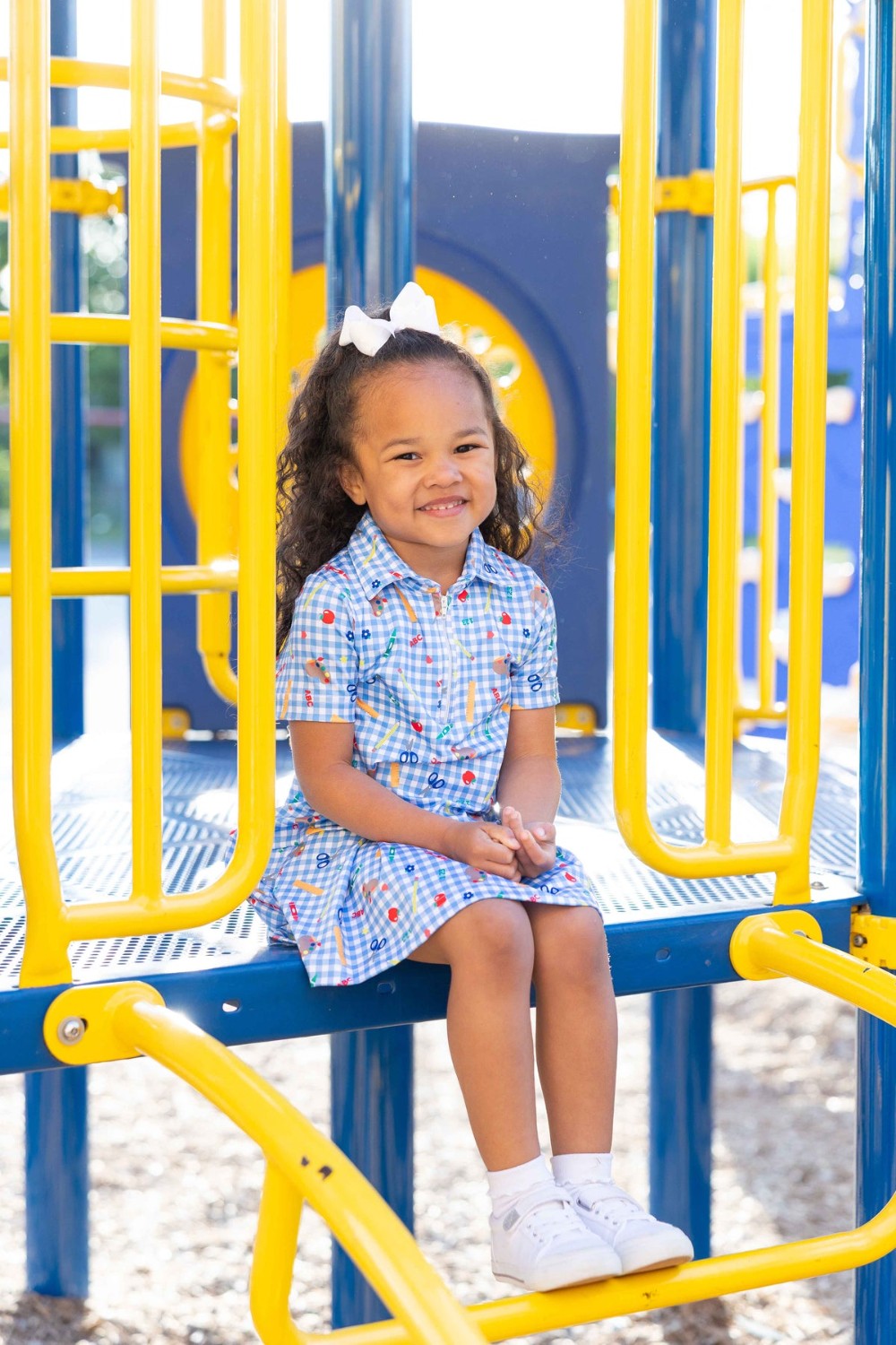 School Print Performance Knit Dress|12900