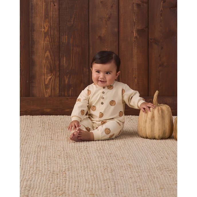 Relaxed Fleece Jumpsuit - Pumpkins
