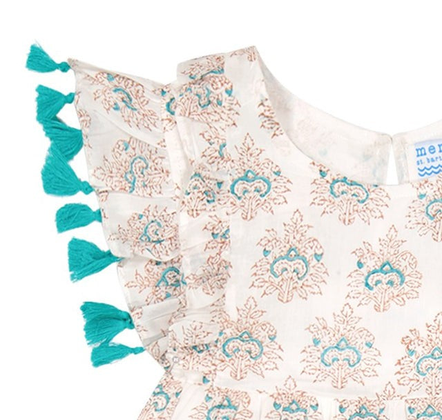 Sophie Tassel Dress- Ocean Aqua Rapsody|11798