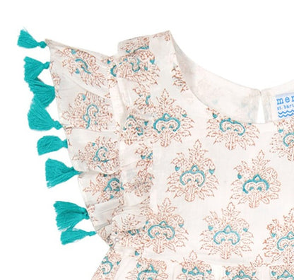 Sophie Tassel Dress- Ocean Aqua Rapsody|11798