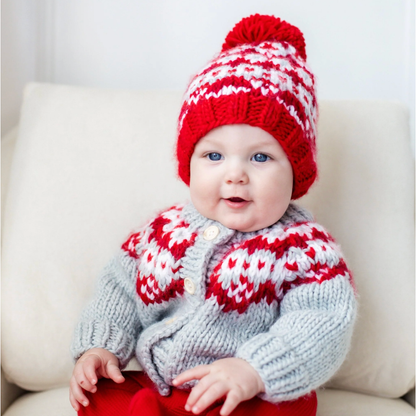 Fairisle Red Cardigan Sweater for Baby & Toddler|10545