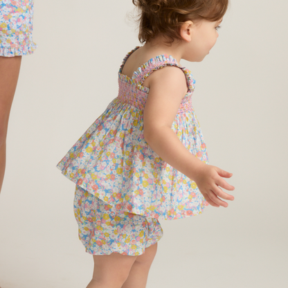 baby girls jasmine blossom smocked top and bloomer|11411