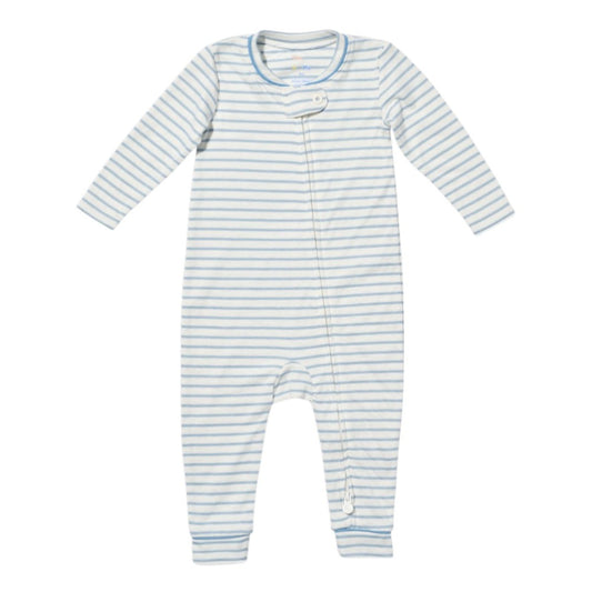 Ziggy Zip Romper, Dusty Blue Mini Stripe|10768