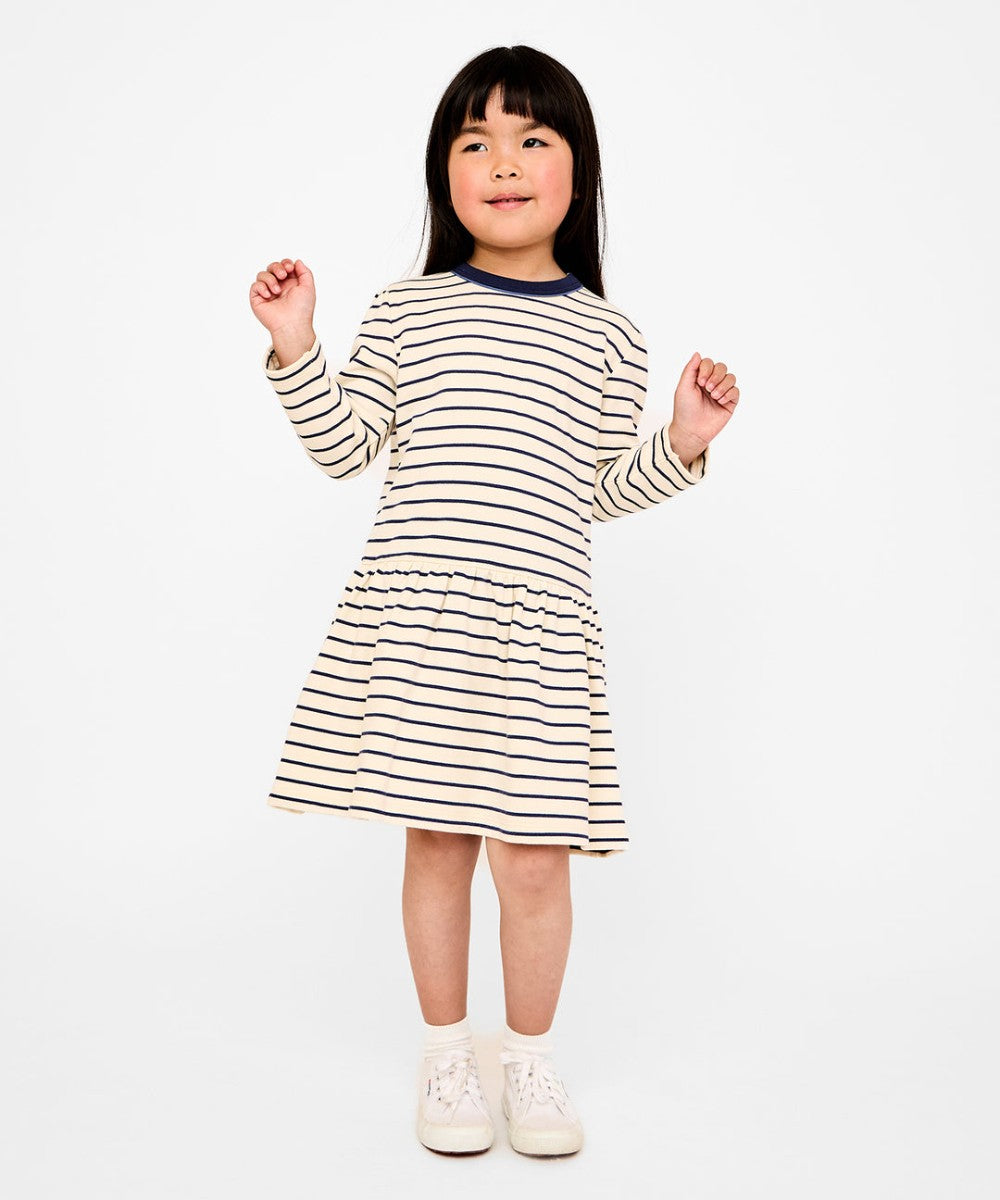 Isla Sweatshirt Dress, Navy French Stripe|12605