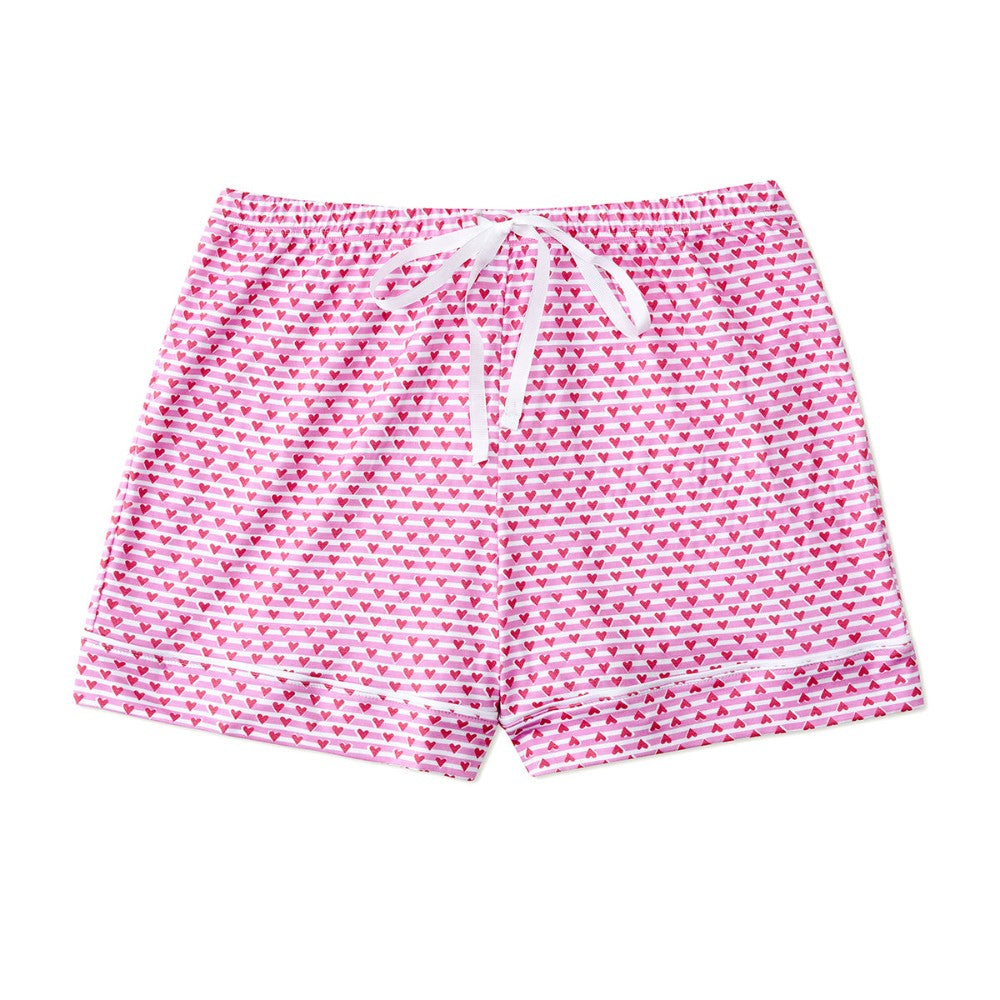 Sailor Hearts Women’s Button Front Short Pajama Set PINK|8865