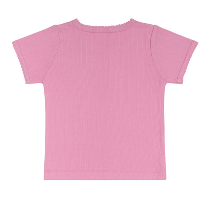 Girls blush pointelle puff sleeve shirt|11453