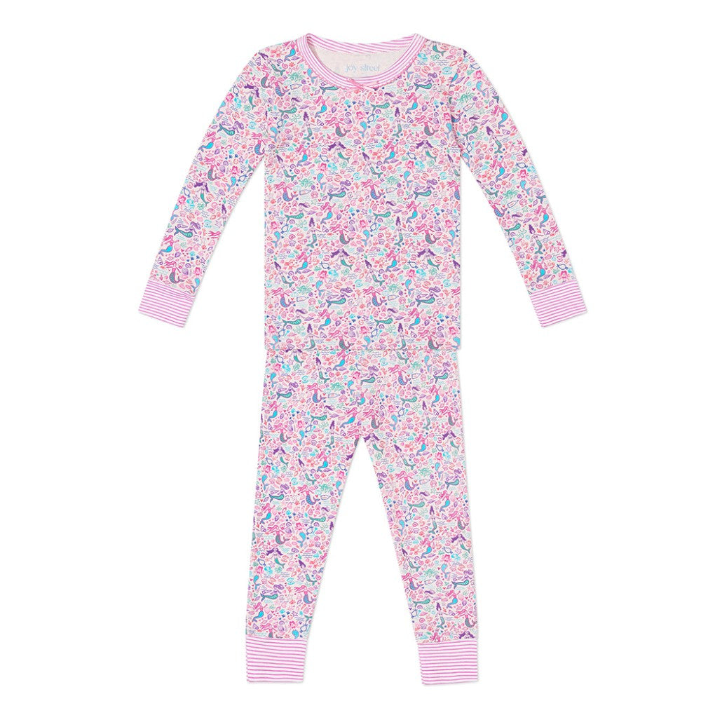 Mermaids Two Piece Kids Pajamas - Pink|7384