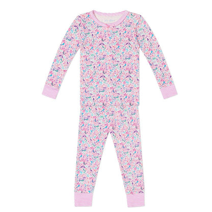 Mermaids Two Piece Kids Pajamas - Pink|7384