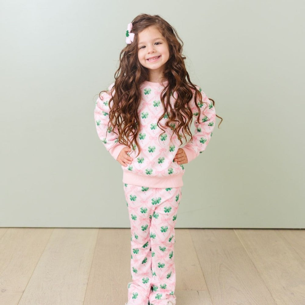 Coquette Clover St. Patrick's Sweatshirt Light Pink|10892