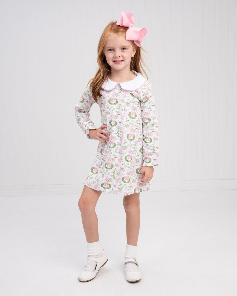 Presley Kait Pink Holiday Toile Dress|13262