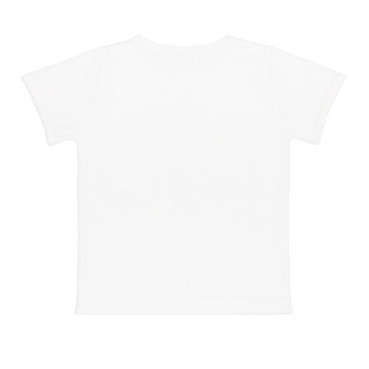 girls shell white pointelle puff sleeve shirt|11449
