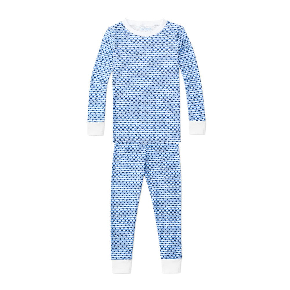 Sailor Hearts Two Piece Kids Pajamas Blue|8847