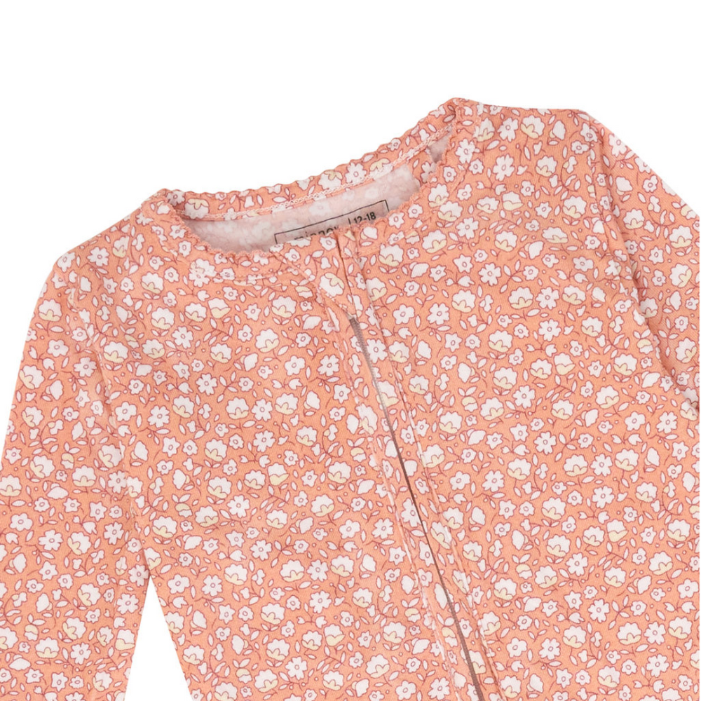 Baby Melone Floral Pima Footie|12781