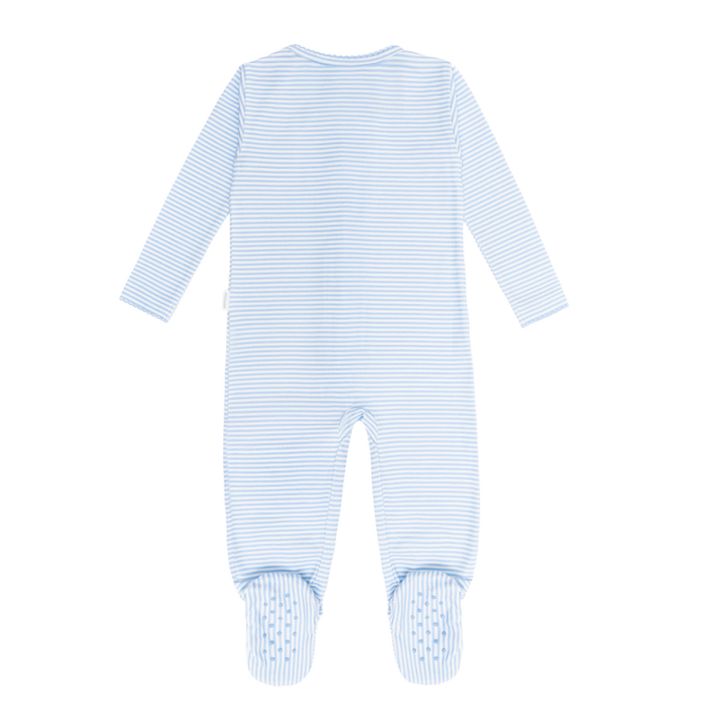 Powder Blue Stripe Footie|12776