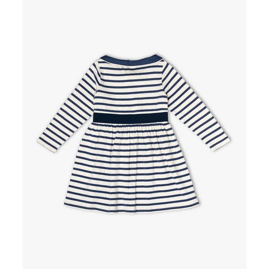 Marie Clare Dress, Navy Stripe|9422