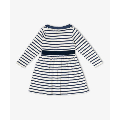 Marie Clare Dress, Navy Stripe|9422