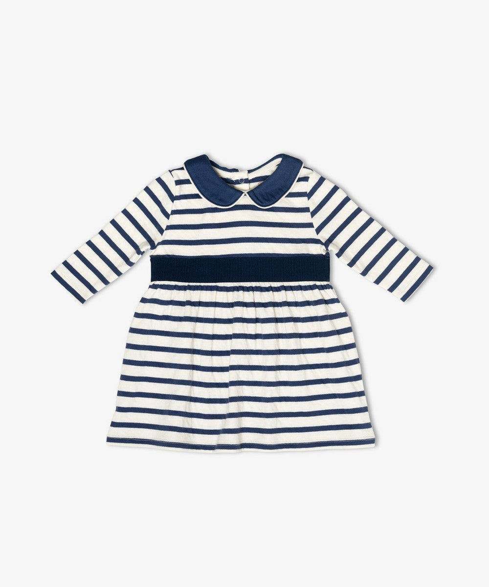 Marie Clare Baby Dress, Navy Stripe|9254